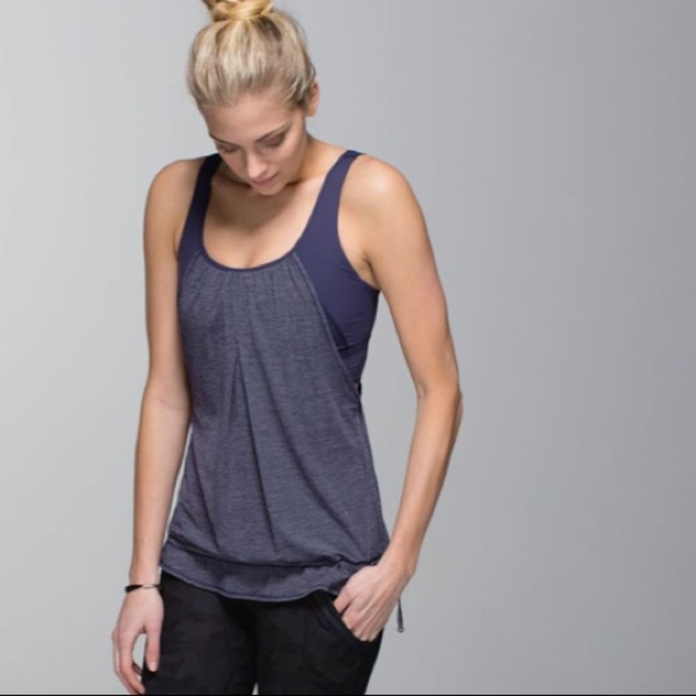 Lululemon Run Times Tank Heathered Blue